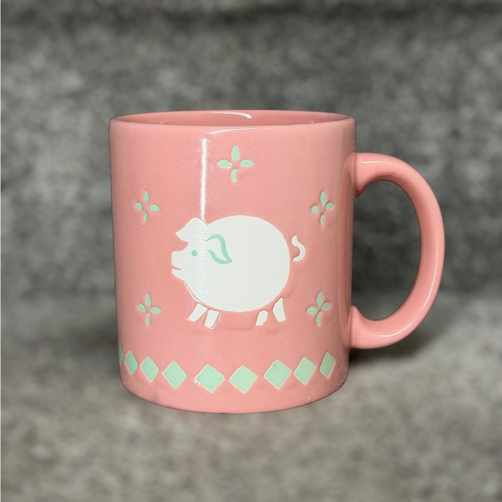 Vintage Waechtersbach‎ W. Germany Ceramic Pink Pig Mug Folk Farmhouse Kitchen